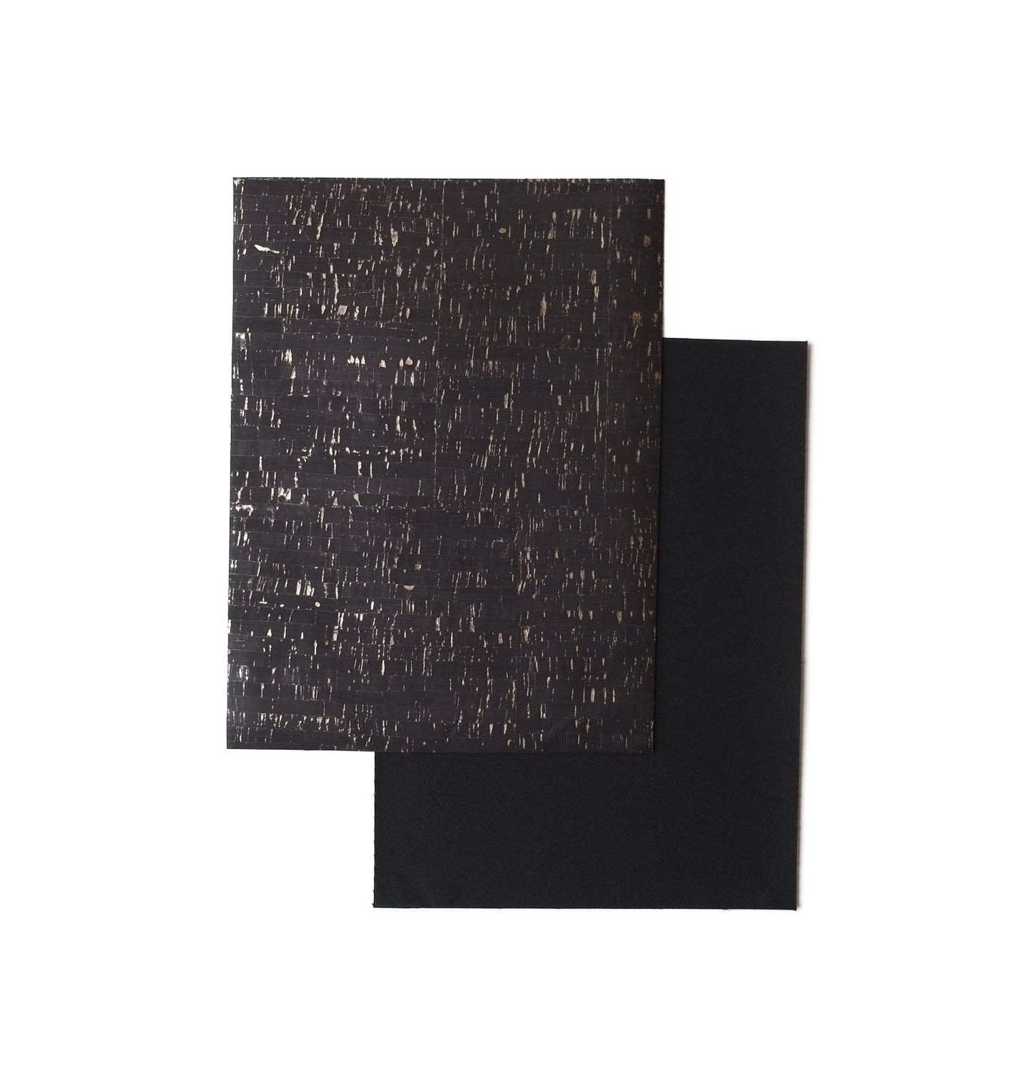 Korkleder in Schwarz Gold