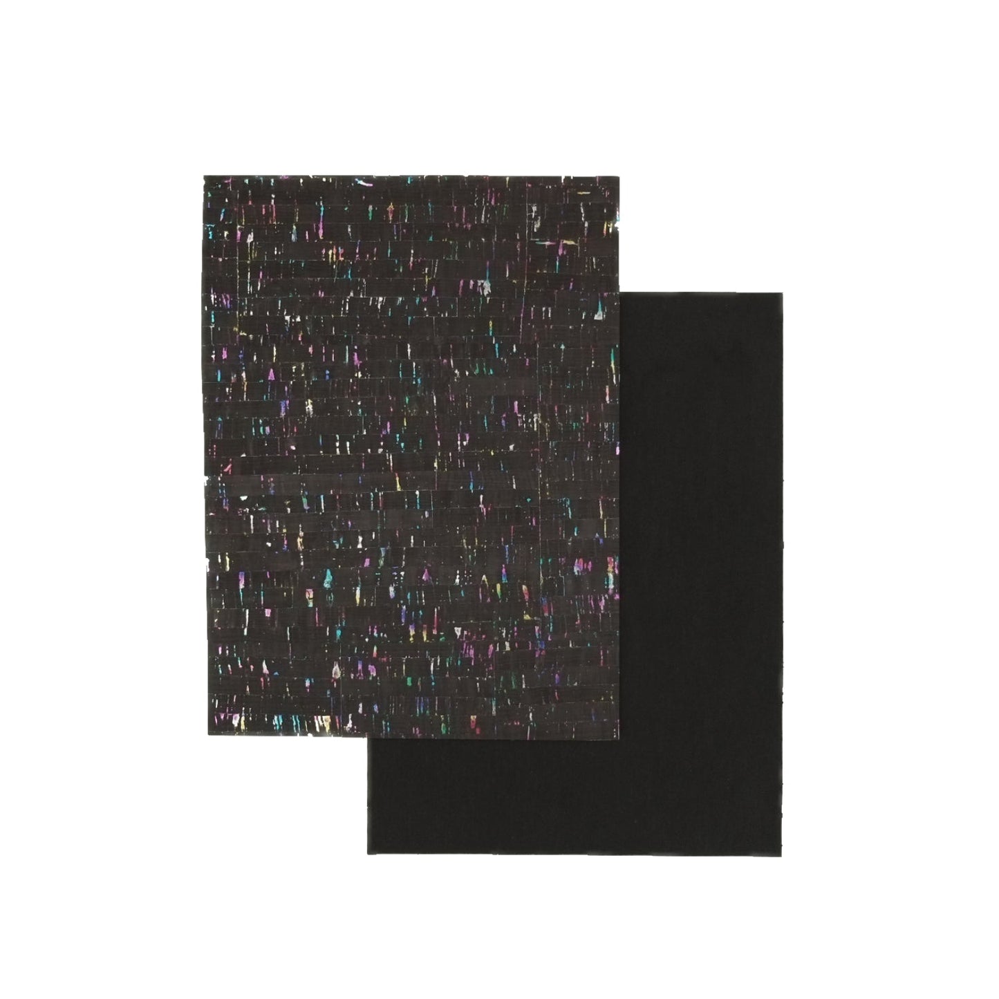 Korkleder in Schwarz mit Bunt