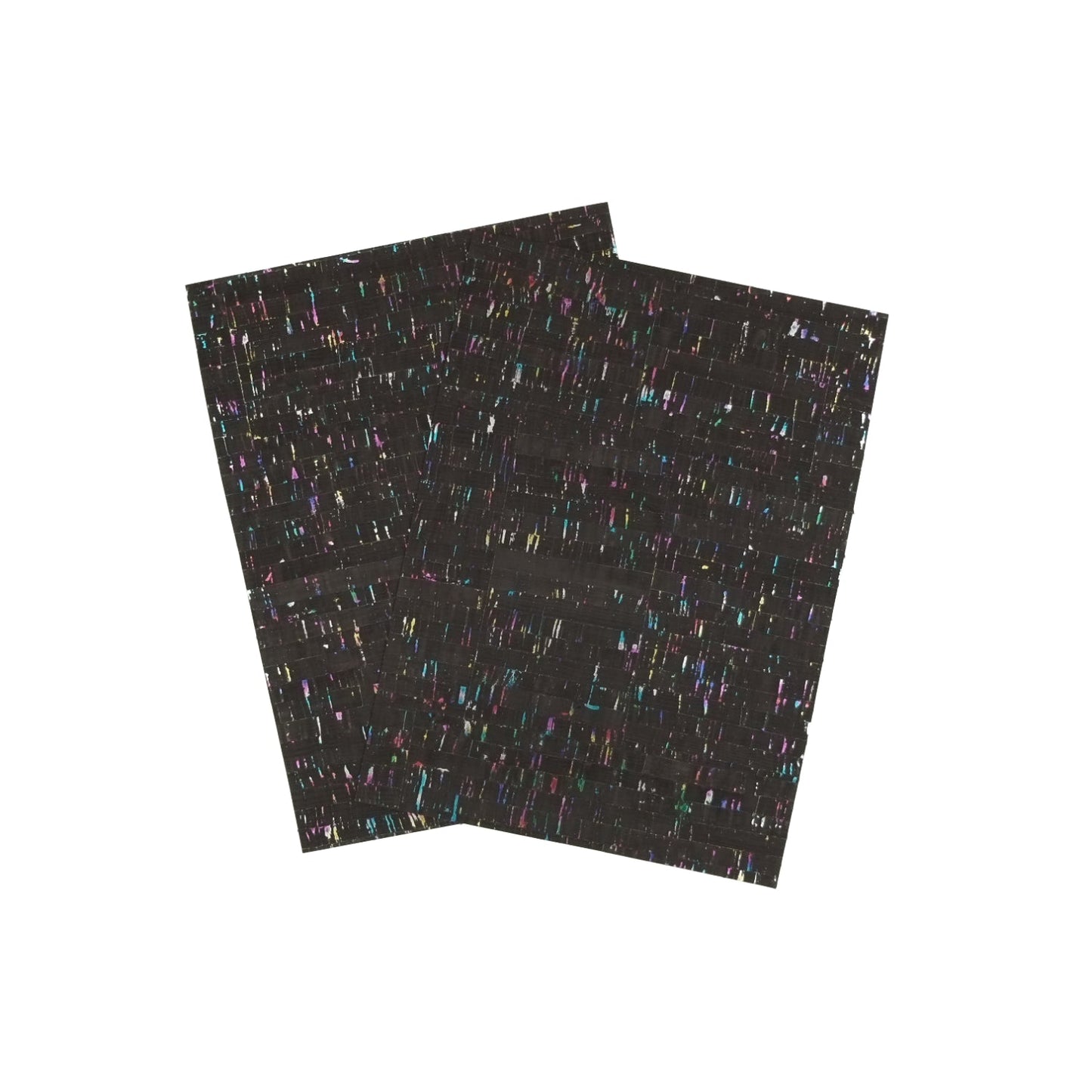 Korkleder in Schwarz mit Bunt