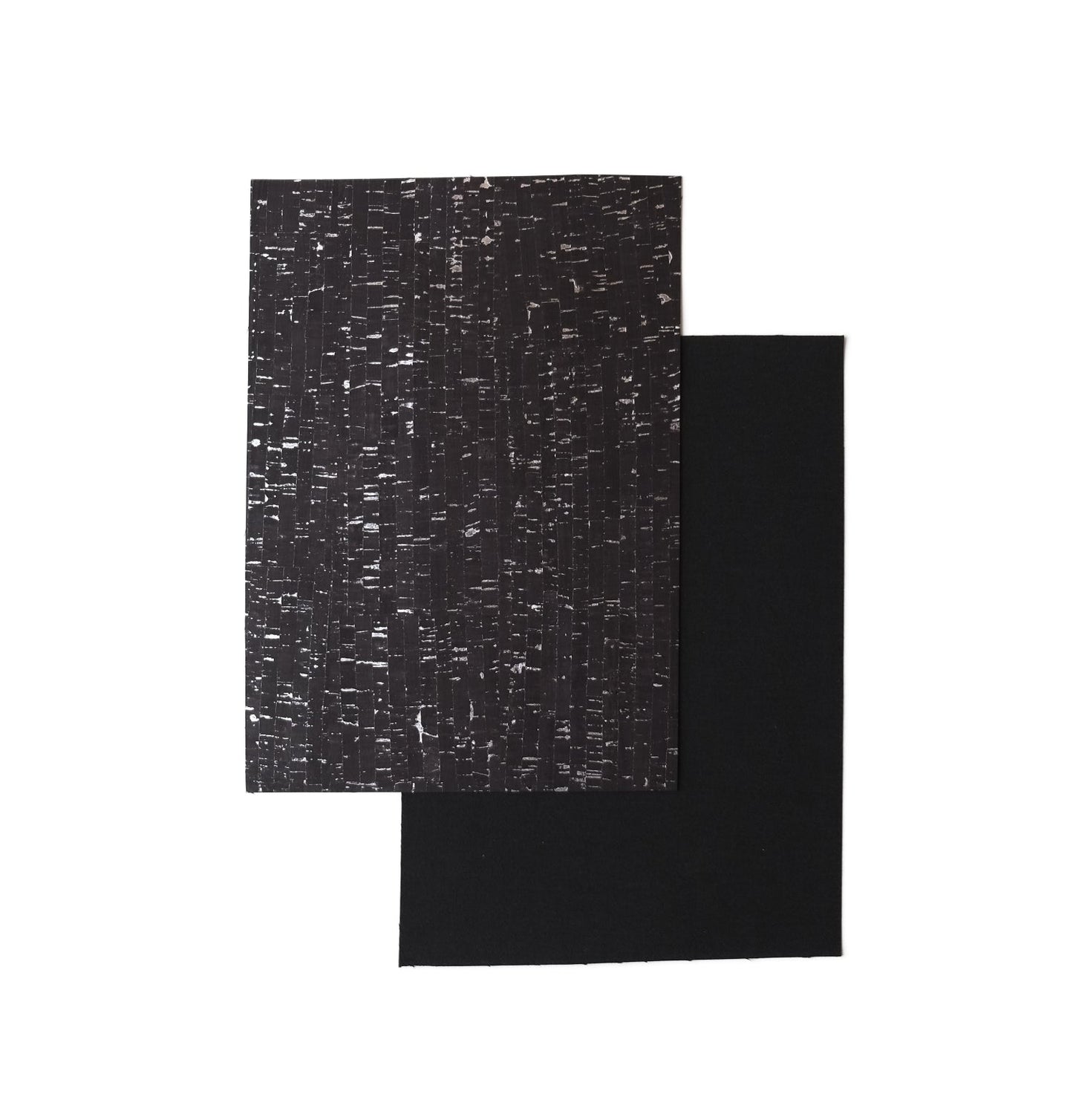 Korkleder in Schwarz mit Silber