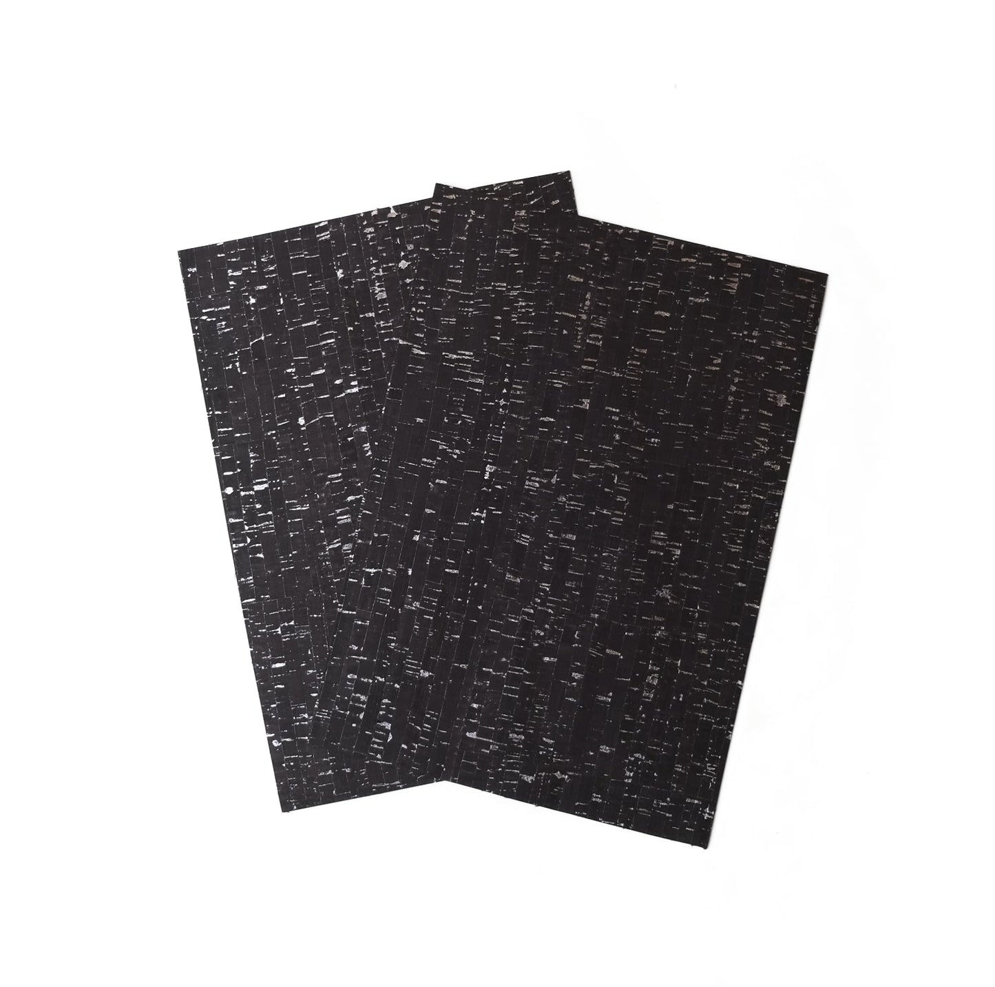 Korkleder in Schwarz mit Silber